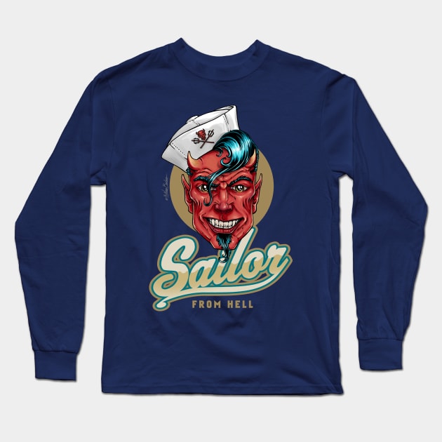 Sailor from Hell Long Sleeve T-Shirt by nanobarbero